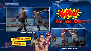 REPLAY presented by KAPOW! COMICS - This GunShow Lariet was definitely KAPOW! #Memphis | Memphis Wrestling