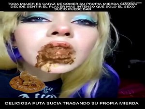 Scat porno of blonde poop eater savouring her fresh poop