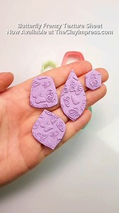 This cute butterfly pattern is available as a texture sheet and a silk screen. 🦋 #claytexture #jewelrymaking #butterflyjewelry | The Clay Impress