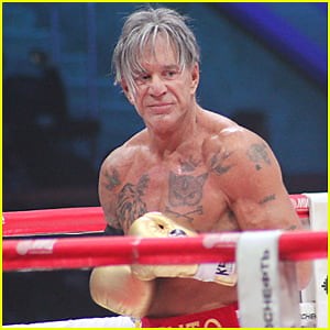 Shirtless & Ripped Mickey Rourke Wins First Boxing Match in 20 Years