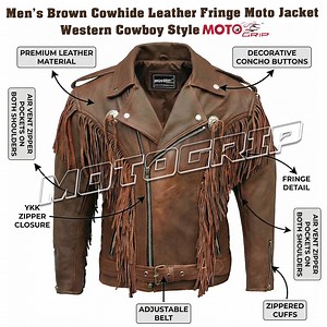Vintage Fringe Leather Motorcycle Jacket Brown: Handmade Western Biker Coat - Etsy Canada
