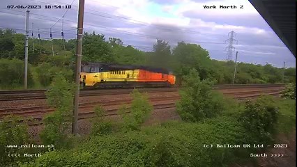 7.8K views · 450 reactions | Barnetby bound... Colas Rail Colas Rail UK #Class70 70805 eases towards #Skelton Junction on a light engine move this evening... ℹ️ 0Z42 #Haverton Total Colas to #Barnetby Sidings Colas Rail  #YorkNorth  07/06/23 | Railcam | Facebook