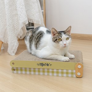 [Hot Item] Rena Pet Nature Material Cat Corrugated Paper Interactive Play Scratching Cardboard with Catnip