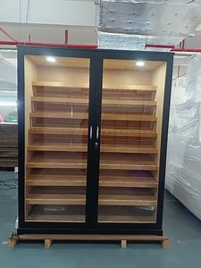 [Hot Item] Wholesale Customized Cigar Display Humidors for Sale Used Humidor Cabinet Double Door