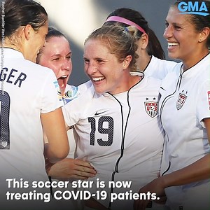 Rachel Buehler Van Hollebeke is now a doctor amid the COVID-19 pandemic. The soccer star won two Olympic gold medals on the U.S. Women’s National Team. https://gma.abc/36LUA5n | Good Morning America