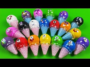 Numberblocks and Alphablocks - Looking CLAY With Ice Cream Tube Coloring! Satisfying Video, ASMR