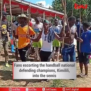 Fans escorting the handball national defending champions, Kimilili, into the semis of the Brookside term one games. | TV47 Digital