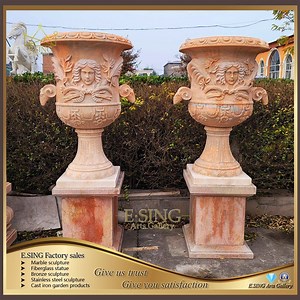 [Hot Item] Outdoor Garden Large Natural Stone Marble Pot Plant Flower
