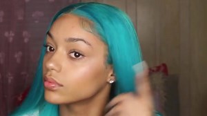 Blue Hair Watercolor Method Using Honey Blonde Wig😍Wanna Have A Try? Follow UNice Hair For More! | UNice