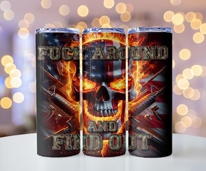 Flaming American Flag Skull 20 Oz Tumbler Wrap (digital File) - Etsy UK