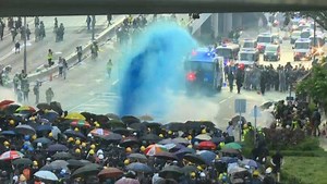 5K views · 64 reactions | Hong Kong riot police fired tear gas and water cannon at hardcore pro-democracy protesters on Sunday, some of whom hurled rocks and petrol bombs, in a return to the political chaos plaguing the city. Read more: u.afp.com/JLbw | AFP News Agency | Facebook