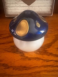 Enchanted Blue & Gold Shroom Jar