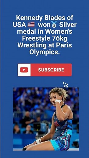 Kennedy Blades of USA won Silver medal in Women's Freestyle 76kg Wrestling at Paris Olympics