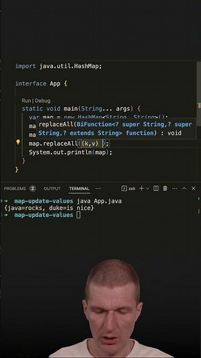 One Liner: Replace Values In A Map