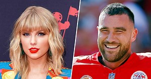 Taylor Swift kisses Travis Kelce on the cheek in Instagram photo