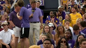 A stroll through the LSU student section. What could go wrong? | Jacques Doucet WAFB