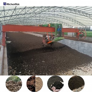 [Hot Item] Heavy Duty Wheel Type Compost Turner for Livestock Manure & Sludge - 600m³/H Capacity, PLC Control Organic Fertilizer Production Equipment
