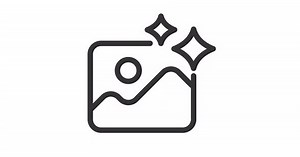 Simple thin linear black animation of enhancement mode icon