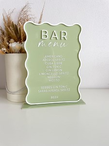 Personalized Wavy Acrylic Bar Menu Sign, Drink Menu Signage for Event, Table Custom Bar Display, Modern Signature Drinks Sign, Cocktails - Etsy