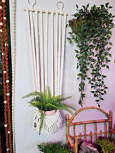 Natural Recycled Cotton Macrame Wall Plant Hanger: Fits 5 Inch Diameter Planters - Etsy Canada