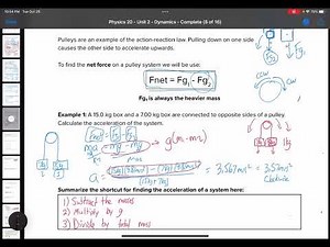 Physics 20 - Dynamics - Lesson 7 - Pulleys