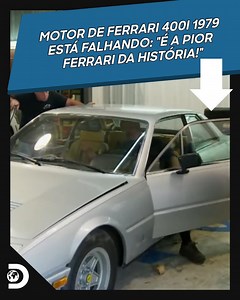 1.7K views · 16 reactions | Em um dos negócios mais arriscados que já fizeram, a equipe da Fire Up Garage aposta alto e decide comprar uma antiga Ferrari 400i 1979 por milhares de dólares. Porém, há um pequeno problema... o motor não pega! Será que foi um bom negócio? 樂 #OficinaDoBarulho Aproveite o conteúdo Discovery em streaming com a MAX. Assine agora: <https://bit.ly/3TcyC2v> | Discovery Brasil | Facebook