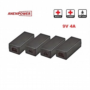 [Hot Item] IEC 60601 UL CE Ukca Rcm Certified 9V 4A Desktop Medical Power Adapter 36W Max AC DC Power Supply