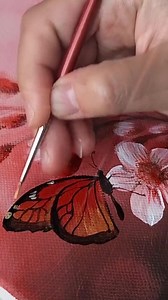 6.7K views · 116 reactions | Paint Red Mood Flowers and Butterfly | Acrylic Painting Techniques | Facebook