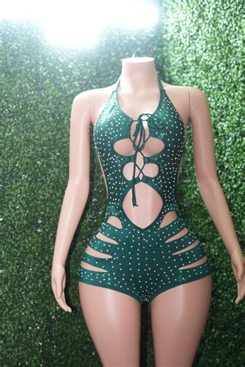 Exotic Dancewear One Piece Slice Back Diamonds - Etsy