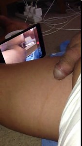 Duel view prostrate milking with huge glass toy