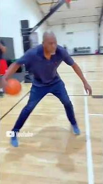 Hakeem Olajuwon teaching footwork at the age of 61