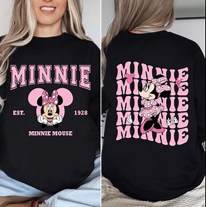 Minnie Pink Disney Minnie Shirt, Two Side Minnie Sweatshirt, Minnie Mouse Sweater, Minnie Coquette Bow Shirt, Disney Minnie Hoodie - Etsy