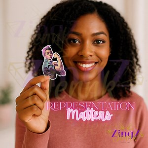 Breast Cancer Awareness Stickers: Black Rosie the Riveter Empowerment (PDF, PNG) - Etsy Canada