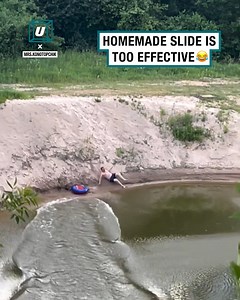 The slide was so good he missed the water entirely 😂 | UNILAD Adventure
