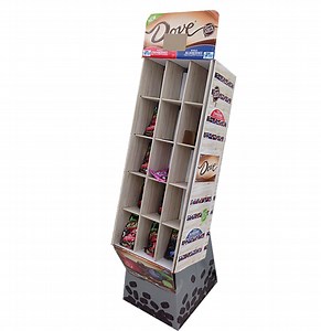 [Hot Item] Pop up Cardboard Chocolate Display Floor Stand with Slant Back