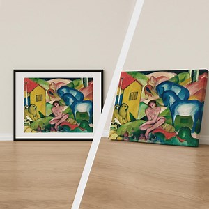 Impression Le rêve de Franz Marc, affiche moderne abstraite, oeuvre d'art murale colorée, toile disponible - Etsy France