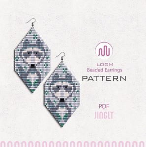 Christmas Raccoon Beaded Earrings Loom Pattern (PDF) - Etsy Australia