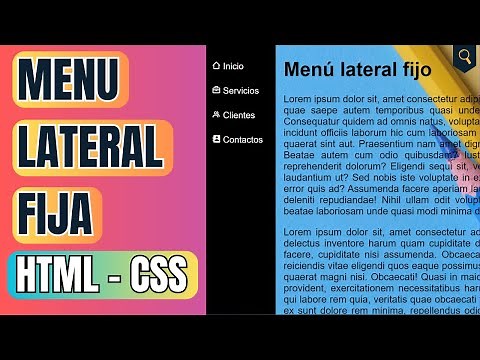 como hacer un Menú lateral fijo en HTML y CSS