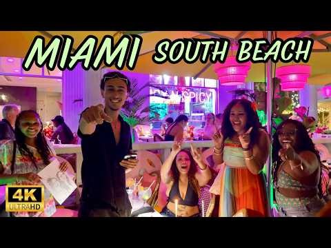 South Beach Miami Spring Break 2026 | Ocean Drive & Española Way Night Walk 4K