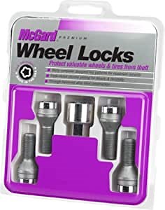 McGard 27015 Chrome Bolt Style Cone Seat Wheel Locks (M12 x 1.5), 4 Locks / 1 Key