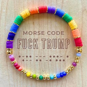 FUCK TRUMP MORSE Code Rainbow - Custom Friendship Bracelet - Handmade Jewelry - Vote Blue - Reject Project 2025 - Not My President - Etsy