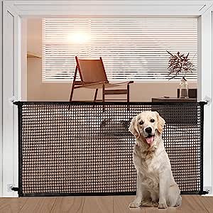 Pet Gate, 71"x28.5" Baby Gate,Magic Gate Portable Folding Mesh Gate Safe Guard Isolated, Indoor and Outdoor Safety Gate