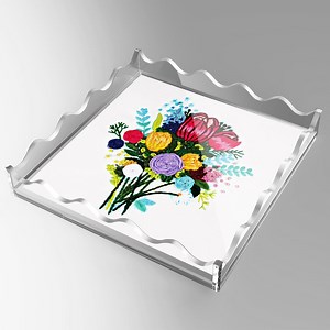 [Hot Item] Newest Clear Acrylic Decorative Service Tray for Home Decor