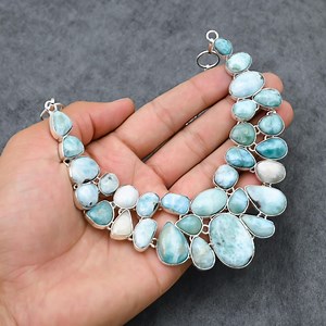 Larimar Necklace – Natural Blue Gemstone Larimar,handmade Elegant Jewelry Gift - Etsy