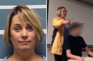 Teacher cuts students hair during class while singing National Anthem