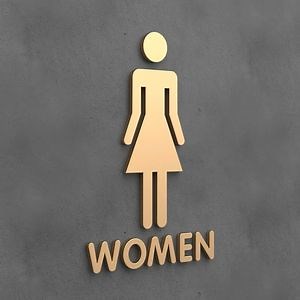 [Hot Item] Matte Black Gold Toilet Sign Plate Acrylic 3D Wash Room Door Wall Label Sticker Bathroom Signage Board Art Hotel Home Decor
