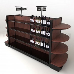 [Hot Item] Very Popular Commercial Gondola Display Rack Grocery Wine Wood Retail Store Fixture
