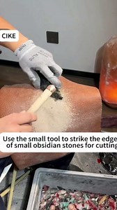 Obsidian Crafting Flint Knapping Tools,Dragon Crystal Stone Age Tool,Crafting Obsidian Stone Crystal,1 Small Pressure Flaker,1 Copper Boppers,1 Tool Bag,Small Leather Pad Tools(Small two piece set)