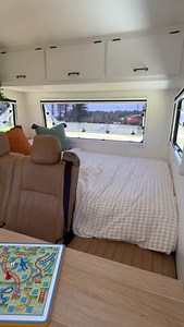 Sailor’s got the works 🌺 Fridge freezer, full cooking setup, air-con, comfy seating, charging spots, breezy windows and a big bed to crash into after a beach day. Hire Today | Link in Bio | Kombi RV Gold Coast