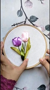 How to embroider tulips that easy to follow | Asnimar Embroidery